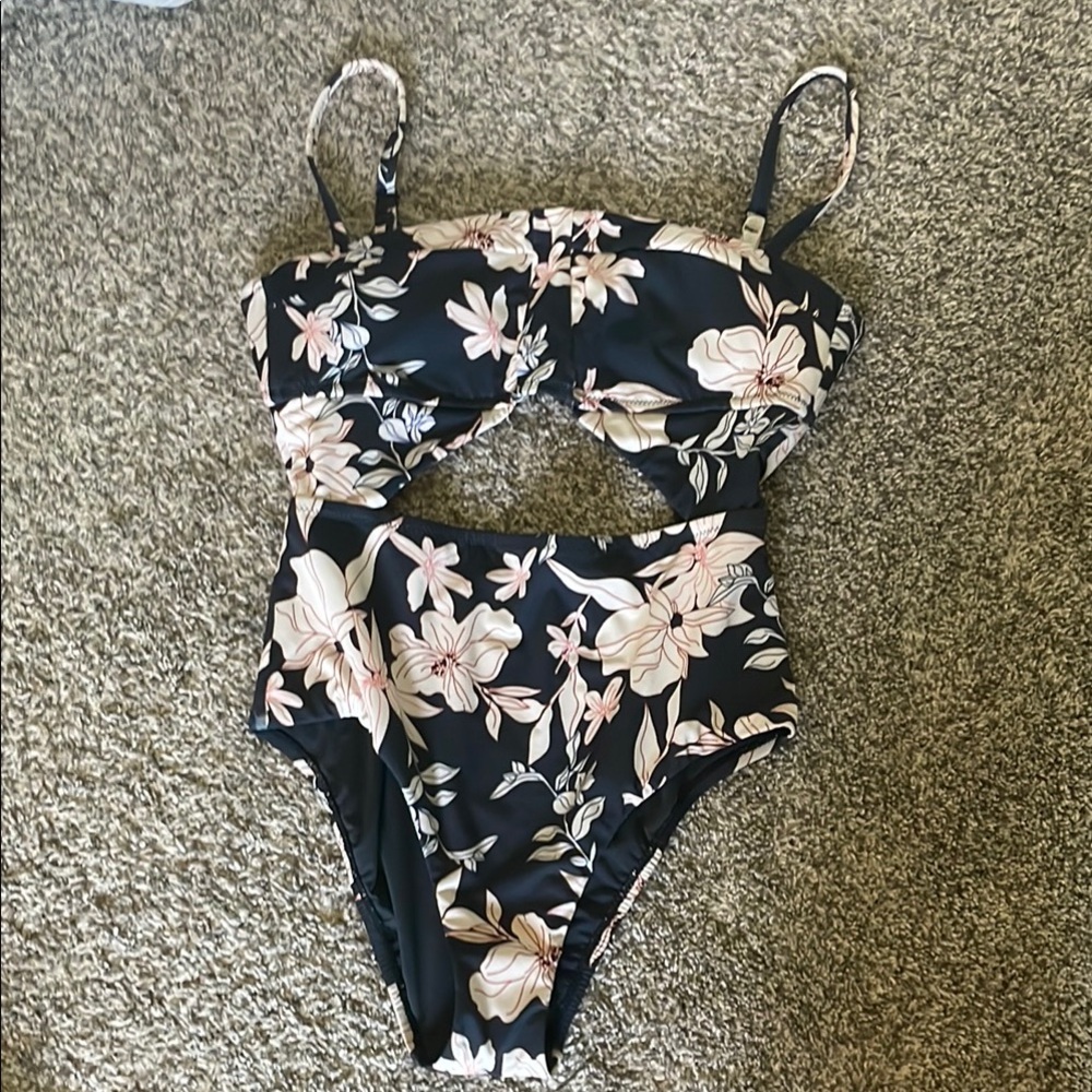 Sanctuary Black Floral One Piece Swimsuit